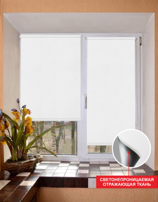 Рулонная штора Lm Decor Симпл Блэкаут LM 68-01 220x185 (белый)