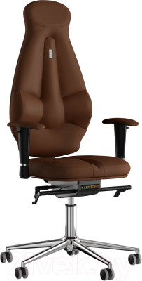 Кресло офисное Kulik System Galaxy экокожа (коричневый с подголовником)