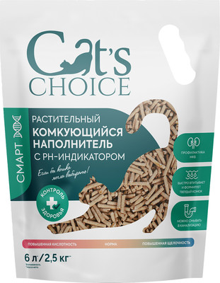 Наполнитель для туалета Cat's choice pH-индикатором / CCH549570 (6л/2.5кг ) - 