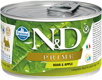 Влажный корм для собак Farmina N&D Prime Boar & Apple Mini (140г)