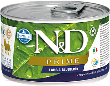 Влажный корм для собак Farmina N&D Prime Lamb & Blueberry Mini (140г)