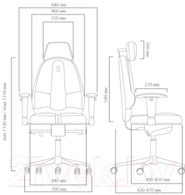 Кресло офисное Kulik System Classic Maxi азур (шоколад с подголовником)