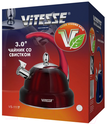 Чайник со свистком Vitesse VS-1117 (красный)