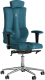 Кресло офисное Kulik System Elegance азур/хром (джинс с подголовником) - 