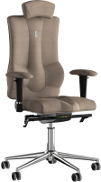Кресло офисное Kulik System Elegance азур/хром (карамель с подголовником) - 