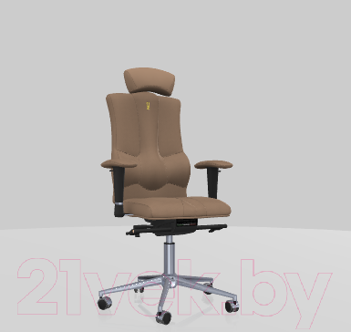 Кресло офисное Kulik System Elegance азур/хром (карамель с подголовником)