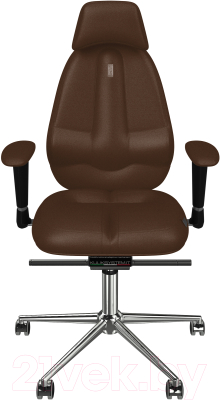 Кресло офисное Kulik System Classic Maxi азур (шоколад с подголовником)