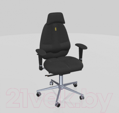 Кресло офисное Kulik System Classic азур (черный с подголовником)