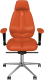 Кресло офисное Kulik System Classic азур (оранжевый с подголовником) - 