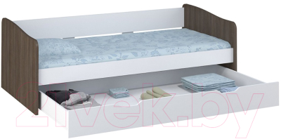 Двухъярусная выдвижная кровать Polini Kids Simple 4210 (белый/трюфель)