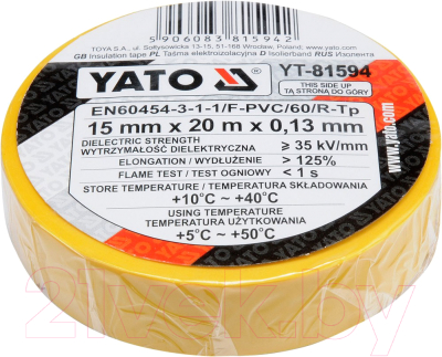 Изолента Yato YT-81594 (желтый)