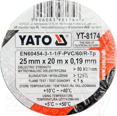 Изолента Yato YT-8174 (черный)