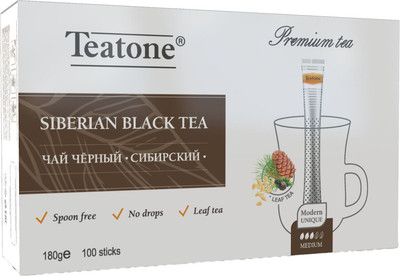 Чай пакетированный Teatone Черный Сибирский (100пак) - 
