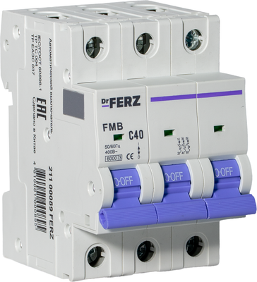 

Выключатель автоматический, FMB-C 6kA 3P 40 C / 21100089FERZ
