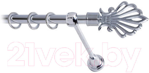 Карниз для штор Lm Decor Веер 006 1р гладкий (хром, 1.6м)
