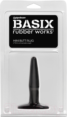 Пробка интимная Pipedream Basix Rubber Works Mini Butt Plug / 19512