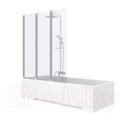 Стеклянная шторка для ванны REA Agat-3 120 / REA-W0301 (прозрачное стекло)