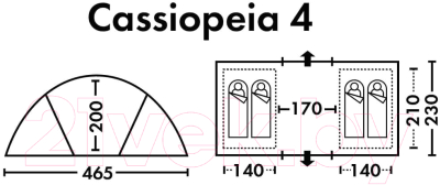 Палатка FHM Cassiopeia 4 (синий/серый)