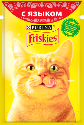 Влажный корм для кошек Friskies Adul с языком в подливе (85г)