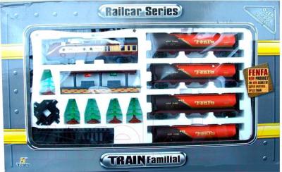 Железная дорога игрушечная Fenfa Поезд с четырьмя цистернами (1601B-2A) - в упаковке