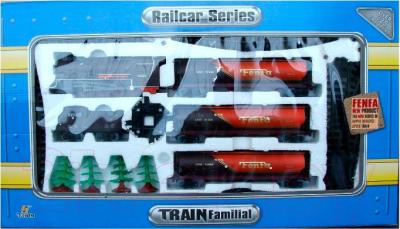 Железная дорога игрушечная Fenfa Паровоз с цистернами (1601A-3A) - общий вид