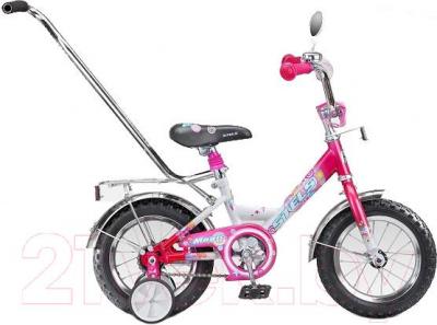 Детский велосипед с ручкой STELS Magic 12 (Pink-White) - общий вид