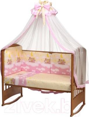 Комплект постельный для малышей Perina Аманда / А3-02.3 (ночка розовый) - балдахин и бампер в комплект не входят
