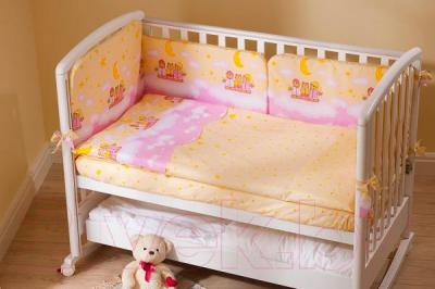 Комплект постельный для малышей Perina Аманда / А3-02.3 (ночка розовый) - бампер в комплект не входит
