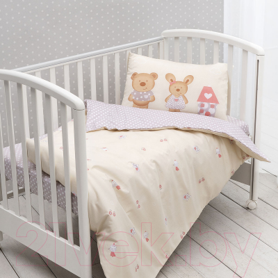 Комплект постельный для малышей Perina Венеция / В3-02.2 (3 предмета, лапушки бежевый)