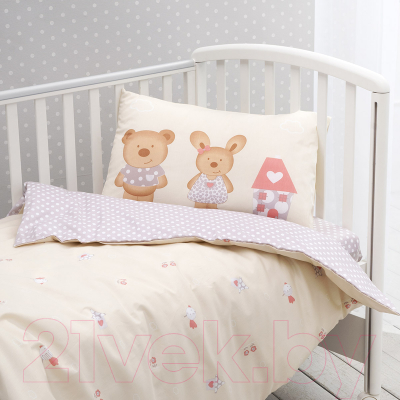 Комплект постельный для малышей Perina Венеция / В3-02.2 (3 предмета, лапушки бежевый)