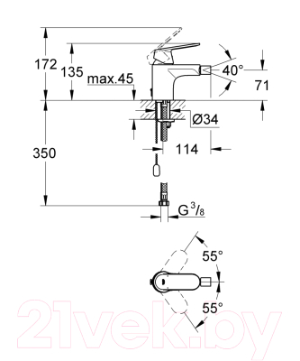 Смеситель GROHE Eurosmart Cosmopolitan 32840