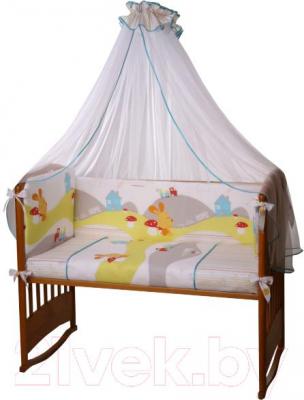 Комплект постельный для малышей Perina Кроха К3-02.0 (веселый кролик) - балдахин и бампер не входят в комплект