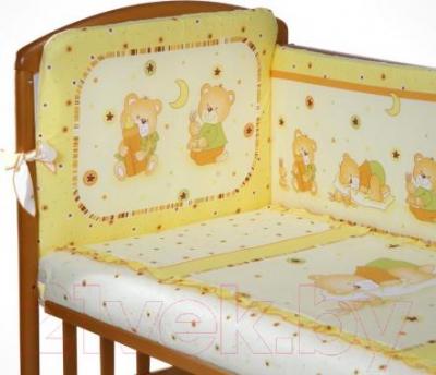 Комплект постельный для малышей Perina Ника Н3-01.2 (мишка на подушке бежевый) - рисунок (бампер не входит в комплект)