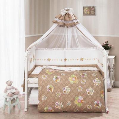 Комплект постельный для малышей Perina Тиффани / Т3-02.0 (цветы) - балдахин и бампер не входят в комплект