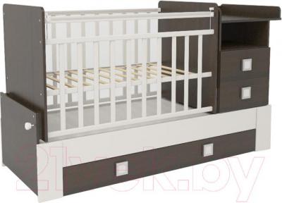 Детская кровать-трансформер СКВ 830038-1 (венге-белый) - общий вид
