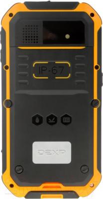 Смартфон DEXP Ixion P 4" (черно-желтый) - вид сзади