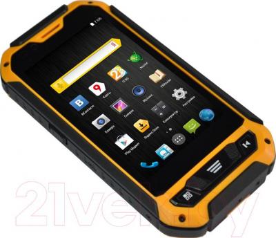 Смартфон DEXP Ixion P 4" (черно-желтый) - вид лежа