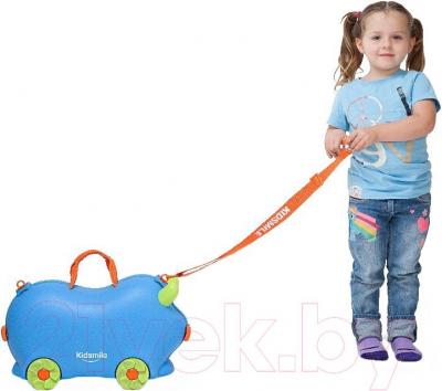 Чемодан на колесах Kidsmile AX21 (Blue) - с ремешком