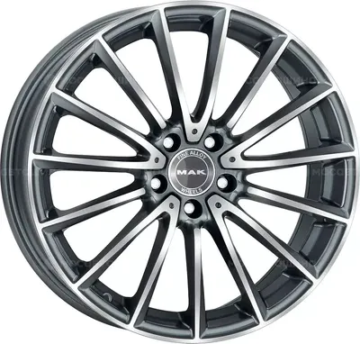 Литой диск MAK Komet 19x8" 5х112мм DIA 66.6мм ET 34мм Gun Met-Mirror Face