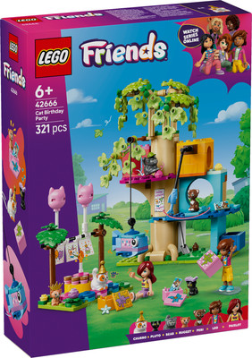 Конструктор Lego Friends Кошачий день рождения и домик на дереве 42666