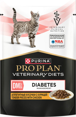 Влажный корм для кошек Pro Plan Veterinary Diets DM St/Ox с курицей