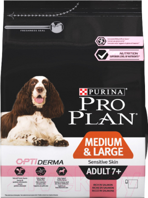 Сухой корм для собак Pro Plan Adult 7+ Medium & Large Sensitive Skin (3кг)