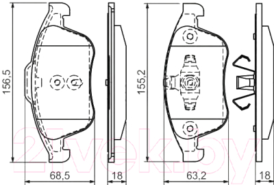

Тормозные колодки Bosch, 0986494381
