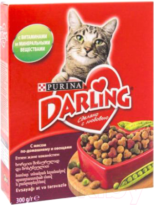 Сухой корм для кошек Дарлинг С мясом и овощами (300г)