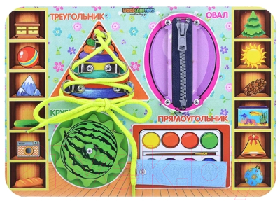 Бизиборд WoodLand Toys Бизиборд геометрические формы / 112202