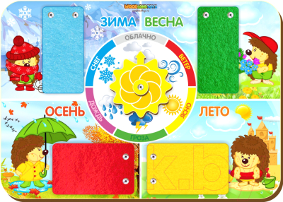 

Развивающая игрушка WoodLand Toys, Бизиборд времена года / 112203