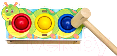 Развивающая игрушка WoodLand Toys Стучалка цветная. Гусеница / 115201