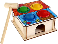 

Развивающая игрушка WoodLand Toys, Стучалка цветная. Домик / 115308