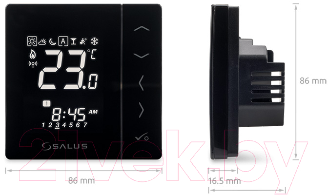 Термостат для климатической техники Salus VS10BRF 4 в 1 (черный)
