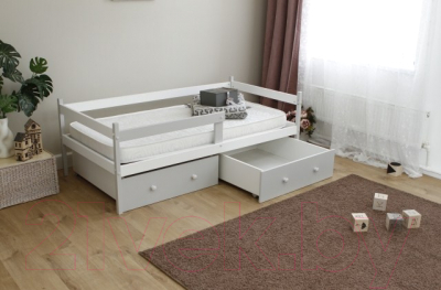 Кровать-тахта детская Можга Р425 (белый/серый)